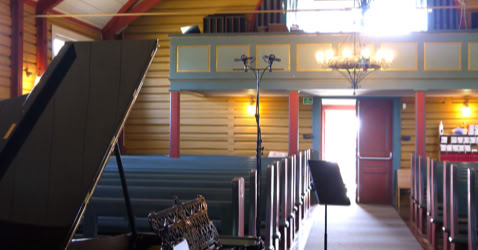 Gjøfell kirke, fioling og klaver konsert, stereo par, schoeps